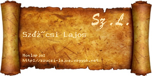 Szücsi Lajos névjegykártya